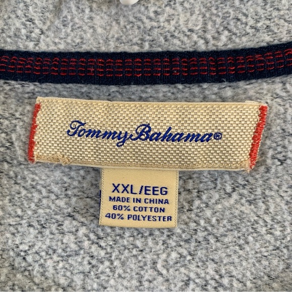 Tommy Bahama Sweater Men's XXL Long Sleeve Sweatshirt Cotton Blend Navy Gray - Picture 3 of 10